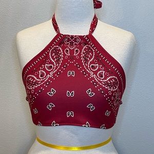 Paisley Tie crop top